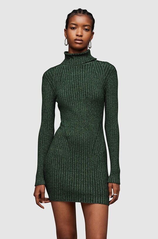 AllSaints rochie Juliette mini verde WD269Z