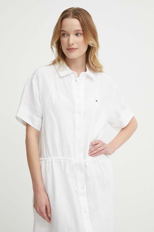 Льняна сукня Tommy Hilfiger WW0WW41911 білий SS24