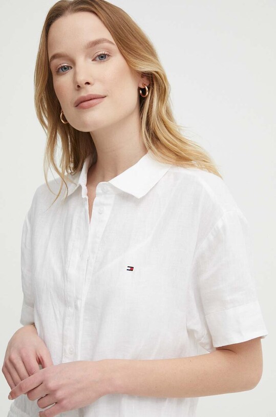 Льняна сукня Tommy Hilfiger білий WW0WW41911