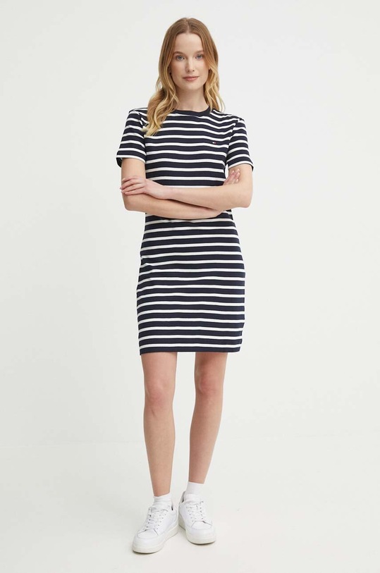 Бавовняна сукня Tommy Hilfiger WW0WW42721 темно-синій AW25
