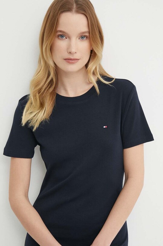 Бавовняна сукня Tommy Hilfiger темно-синій WW0WW42721