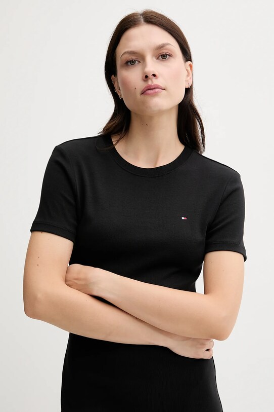 Tommy Hilfiger pamut ruha fekete WW0WW42721