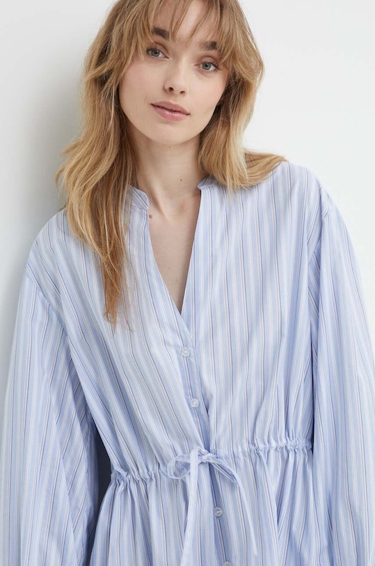 Bavlněné šaty Samsoe Samsoe SAAMELIE modrá F24100139