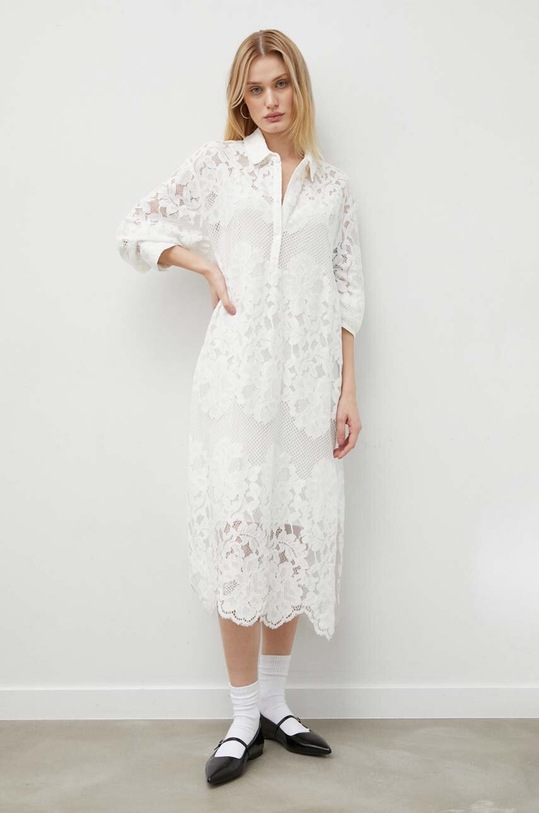 Pamučna haljina Herskind 5179129 bijela SS24