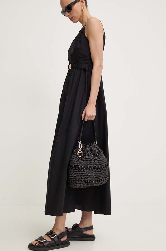 Twinset sukienka z elastanem czarny 241TT2021