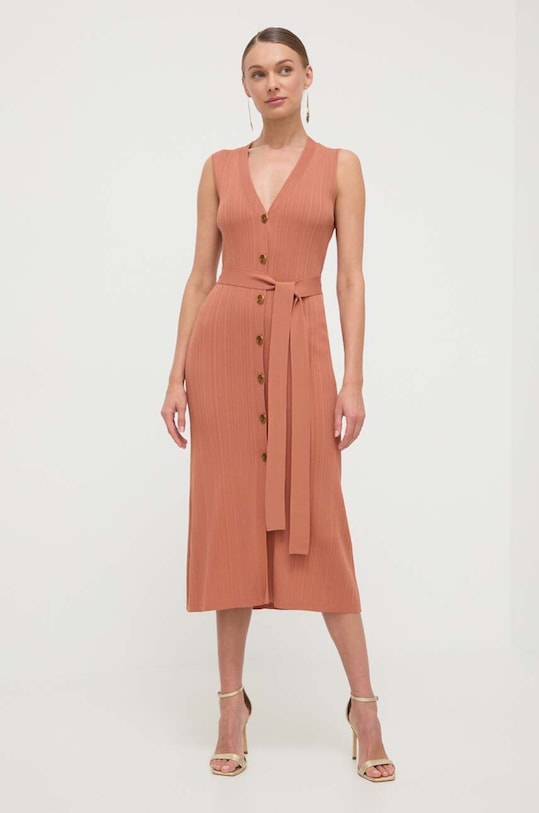 Φόρεμα Twinset casual καφέ 241TT3142