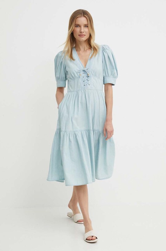 Rifľové šaty Lauren Ralph Lauren 200933355 modrá SS24