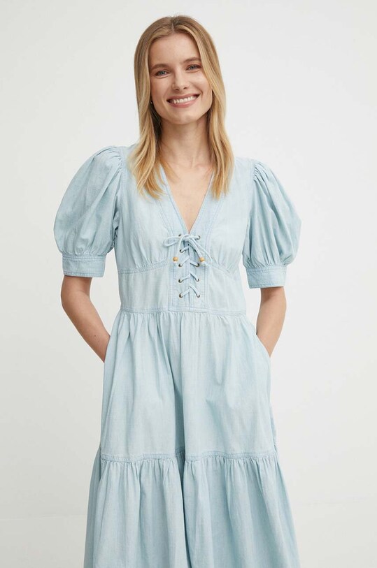 Rifľové šaty Lauren Ralph Lauren modrá 200933355