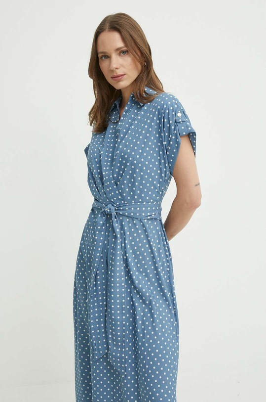 Хлопковое платье Lauren Ralph Lauren голубой 250938927