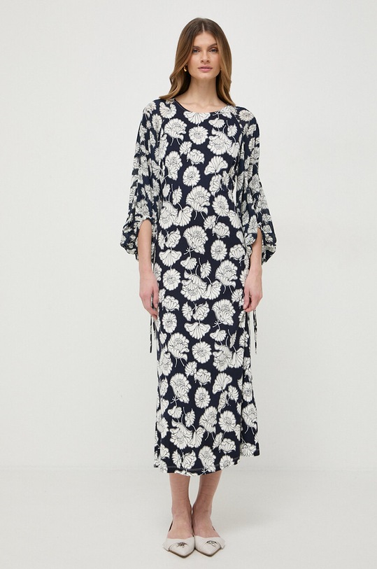 Oblečení Šaty s příměsí hedvábí Weekend Max Mara 2415621071600 námořnická modř