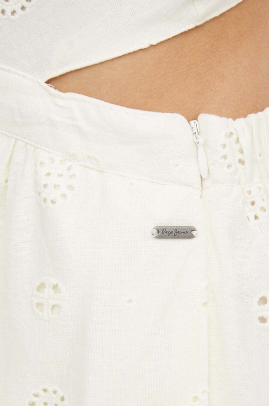 Pepe Jeans sukienka lniana GISELA beżowy PL953471