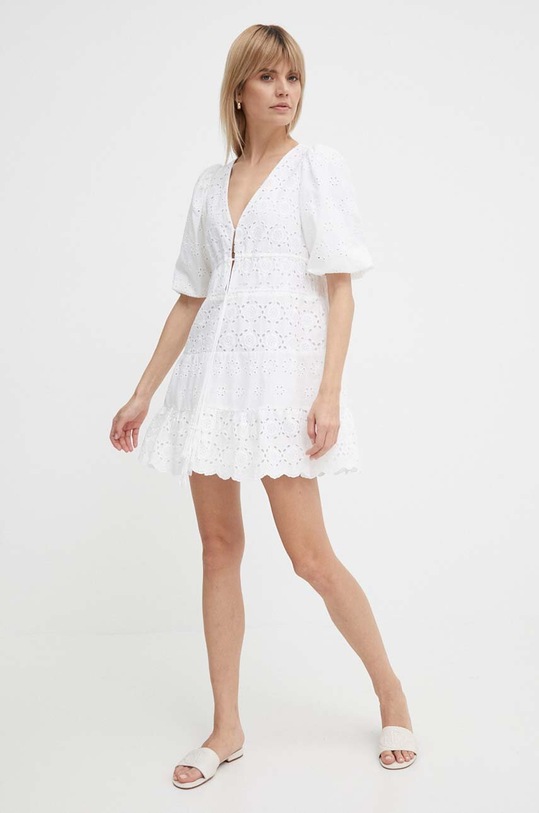 Pepe Jeans sukienka bawełniana DELIA PL953475 biały SS24