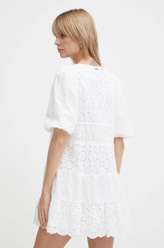 Odzież Pepe Jeans sukienka bawełniana DELIA PL953475 biały