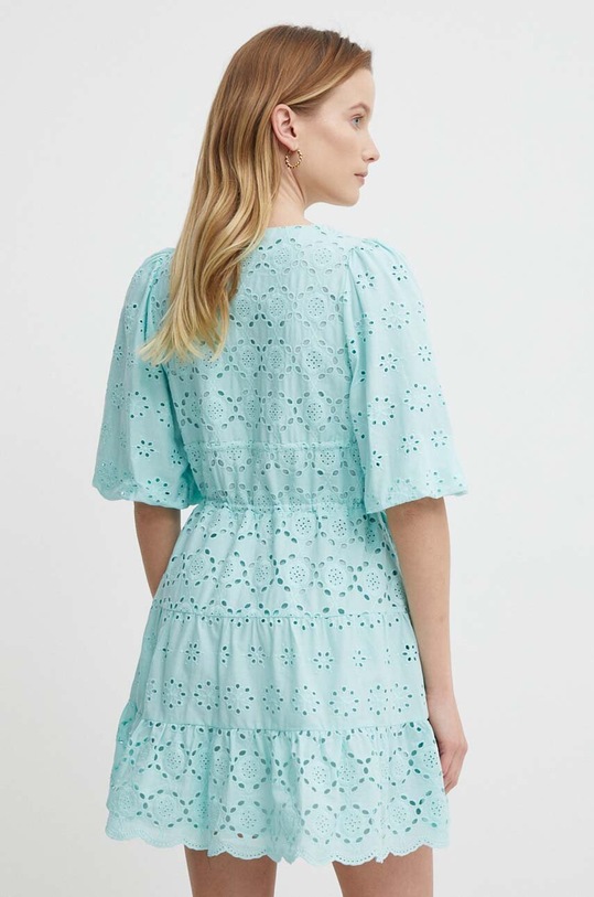 Odzież Pepe Jeans sukienka bawełniana DELIA PL953475 turkusowy