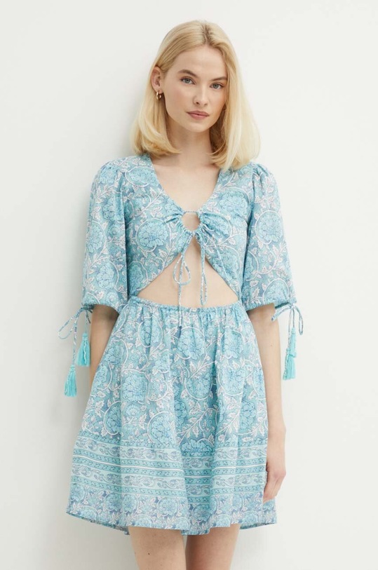 Pepe Jeans rochie din bumbac MARGOT albastru PL953478