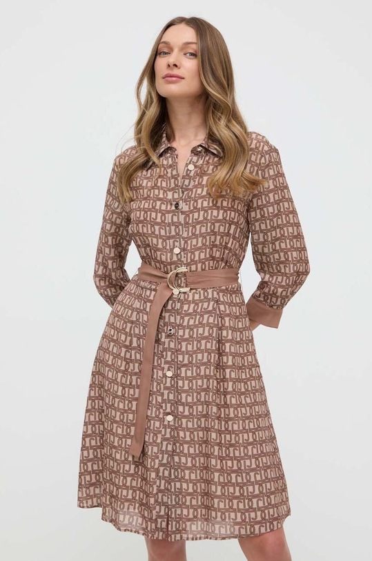 Liu Jo vestito in seta mini beige CA4398.T3598