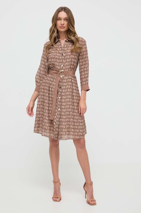 Liu Jo vestito in seta CA4398.T3598 beige SS24