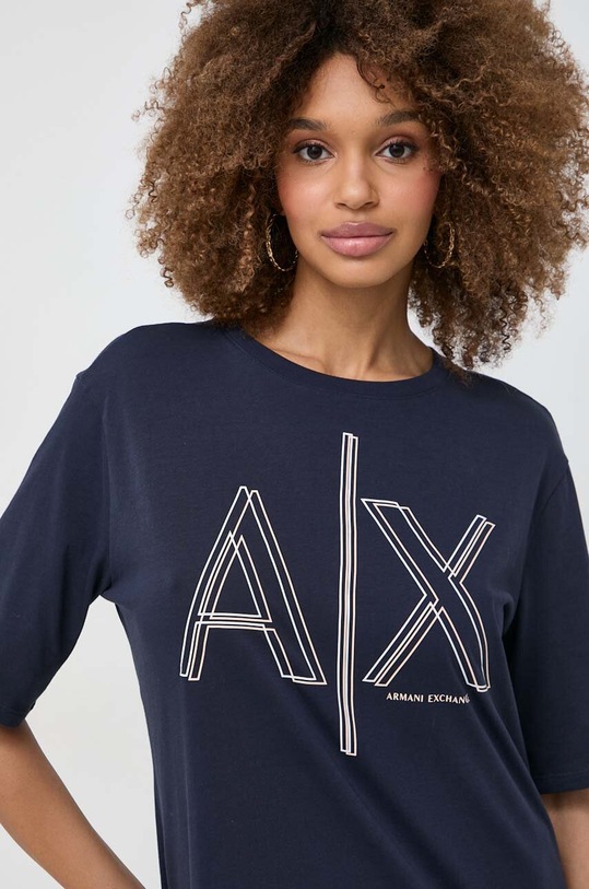 Armani Exchange rochie din bumbac bleumarin 3DYA70.YJ3RZ