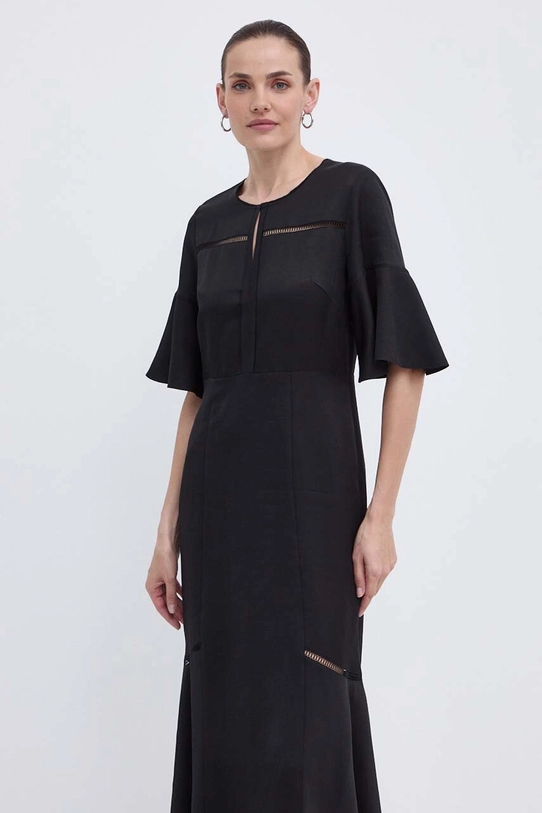 BOSS rochie din amestec de in negru 50512807