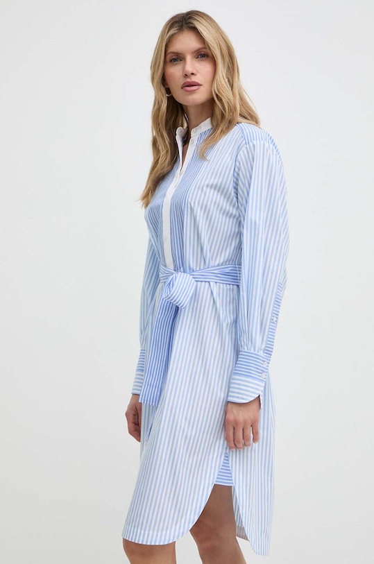 BOSS rochie din bumbac mini albastru 50513552