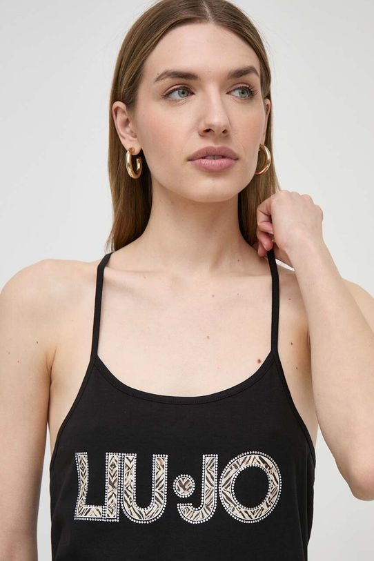 Bavlnené šaty Liu Jo čierna VA4188.JS003