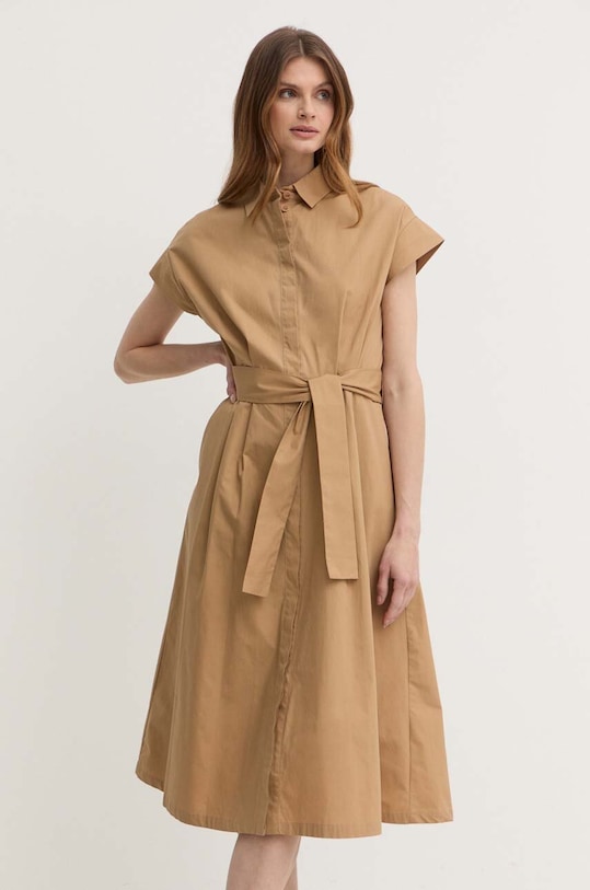 Βαμβακερό φόρεμα Liu Jo casual μπεζ MA4158.T3051