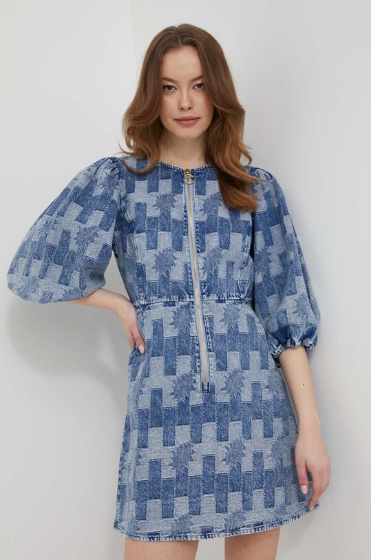 Barbour rochie din denim fixat albastru LDR0767