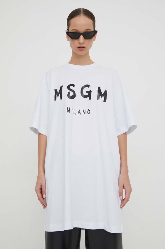 MSGM rochie din bumbac mini alb 2000MDA510.200002