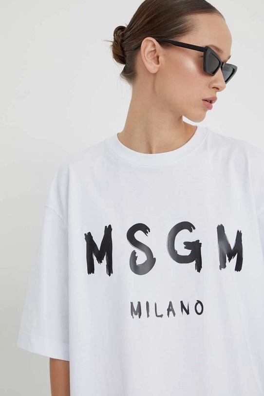 Хлопковое платье MSGM белый 2000MDA510.200002