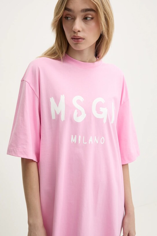 MSGM sukienka bawełniana różowy 2000MDA510.200002