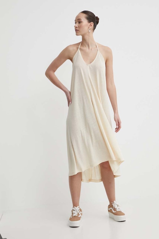 Roxy rochie din amestec de in mini bej ERJX603390