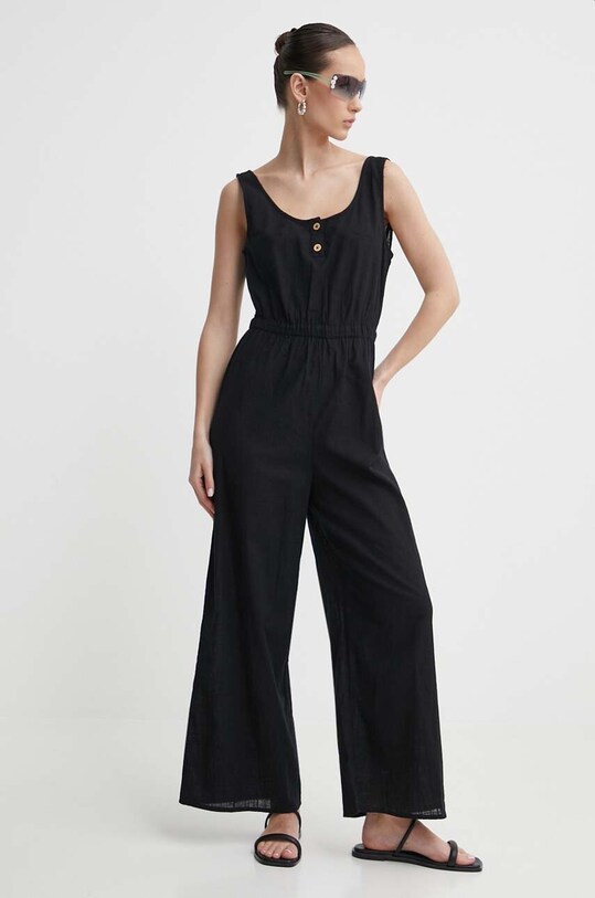 Roxy kombinezon bawełniany bawełna czarny ERJX603387