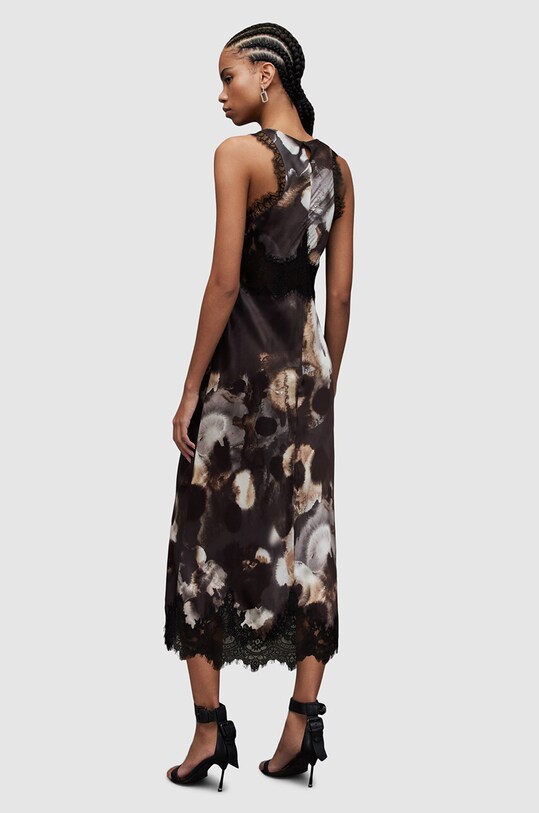 AllSaints rochie din amestec de matase Alula WD205Z gri