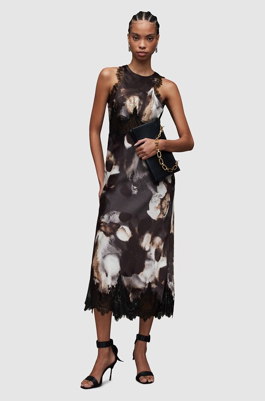 AllSaints rochie din amestec de matase Alula WD205Z
