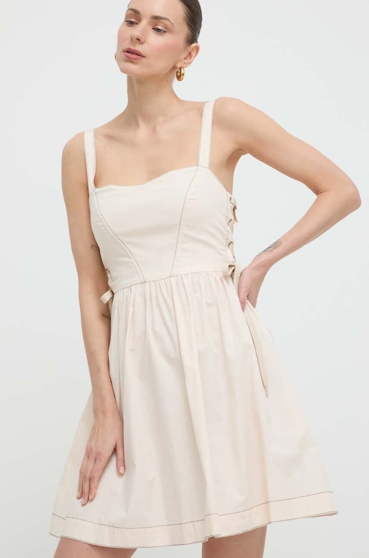 Bavlněné šaty Pinko mini růžová 103566.A1WP