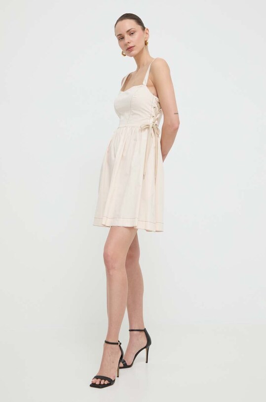 Βαμβακερό φόρεμα Pinko 103566.A1WP ροζ SS24
