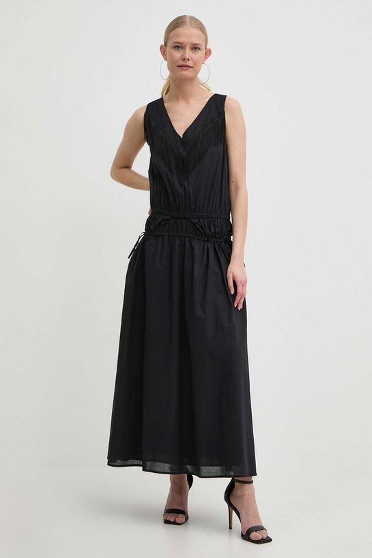 Pinko sukienka bawełniana bawełna czarny 103740.A1XN