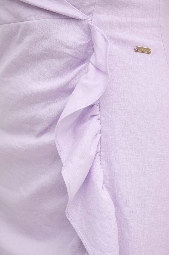 Ľanové šaty Armani Exchange 3DYA07.YN3RZ fialová