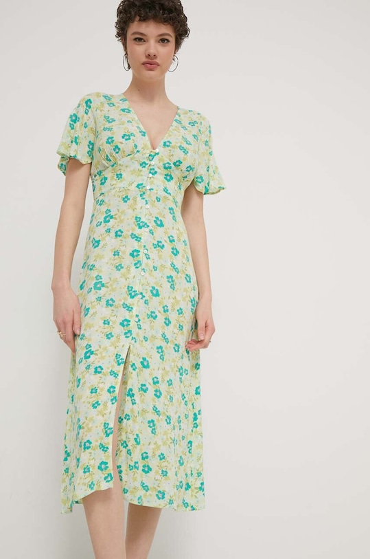 Billabong rochie Your Girl midi verde ABJWD00671