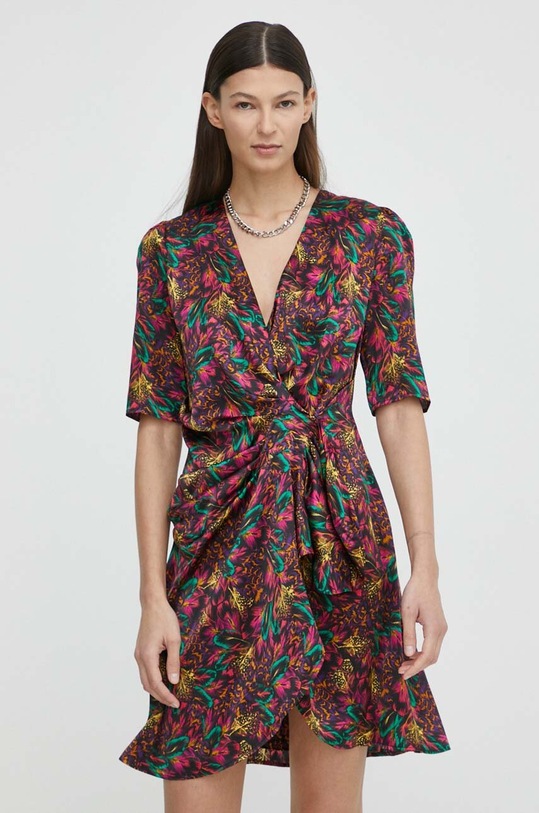 The Kooples rochie de matase FROB28063K multicolor SS24