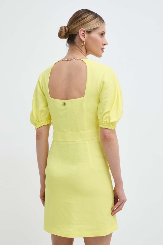 Odzież Twinset sukienka z domieszką lnu 241TT2107 żółty