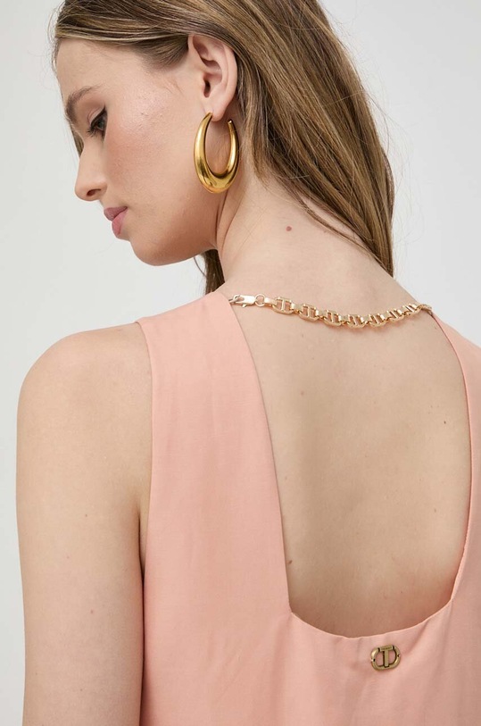 Twinset sukienka z domieszką lnu 241TT2106 pomarańczowy