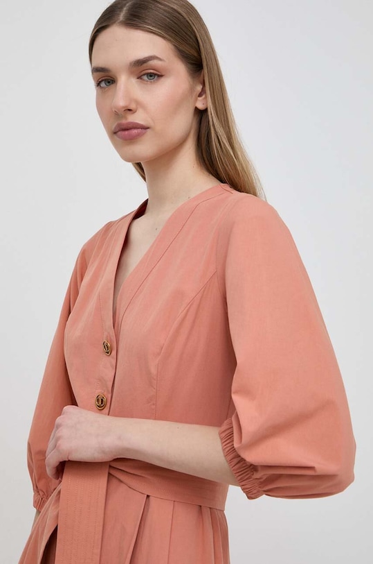 Twinset rochie din bumbac portocaliu 241TT2051