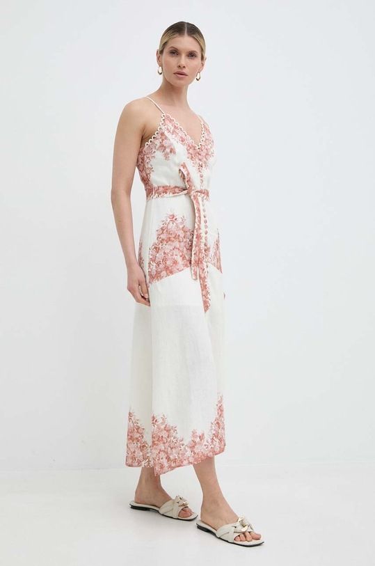 Twinset rochie din in 241TT2400 bej SS24