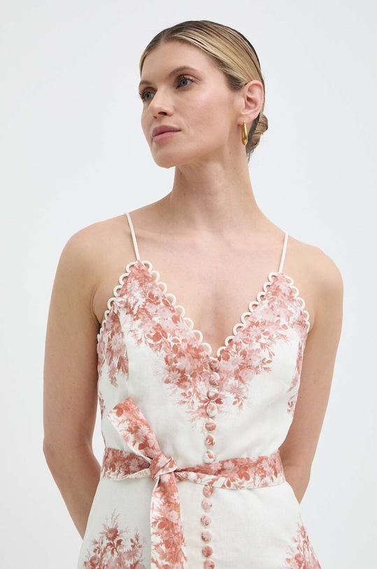 Twinset rochie din in bej 241TT2400