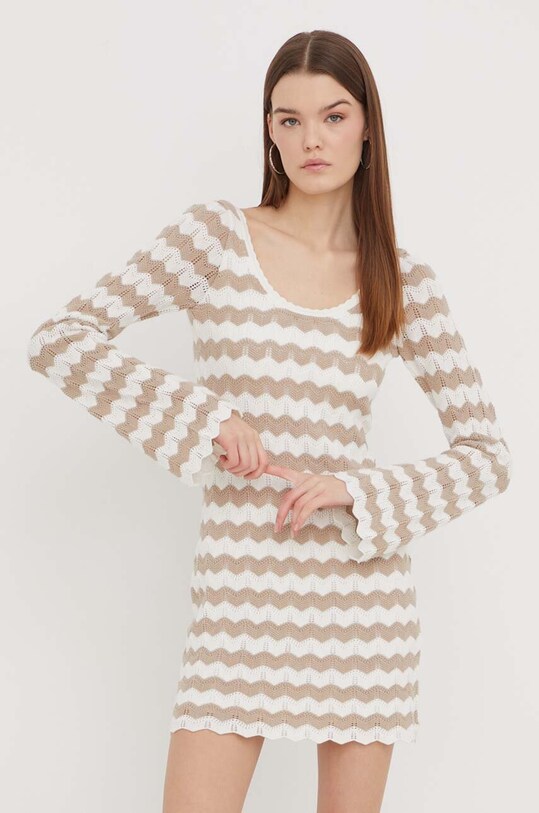 Hollister Co. rochie din bumbac rotund bej KI359.4078.102