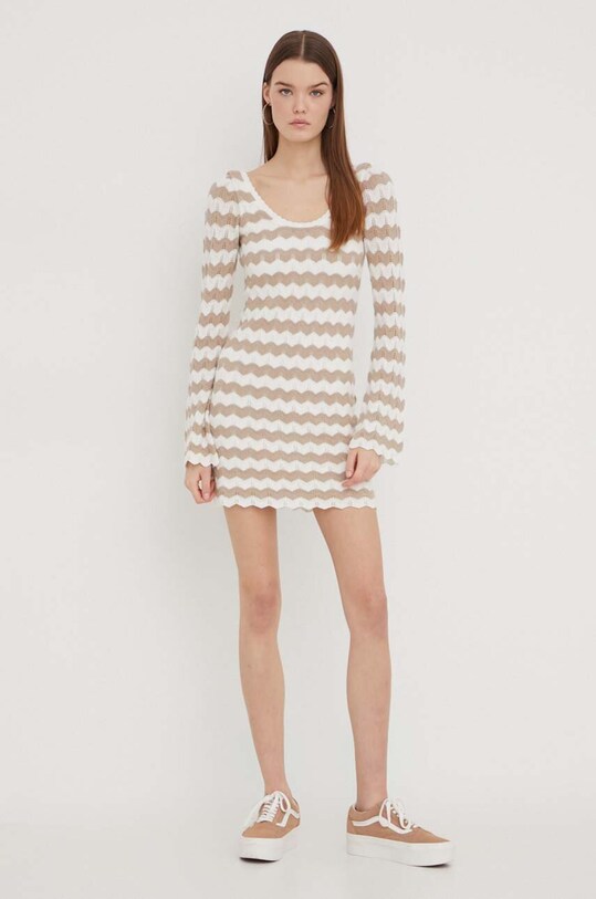 Hollister Co. rochie din bumbac KI359.4078.102 bej SS24