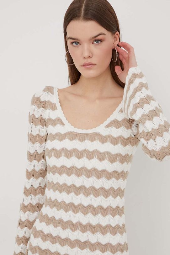 Pamučna haljina Hollister Co. bež KI359.4078.102