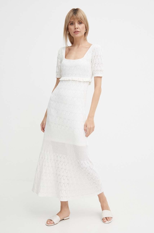 Φόρεμα από λινό μείγμα Pepe Jeans GOLDIE DRESS GOLDIE DRESS casual λευκό PL953525