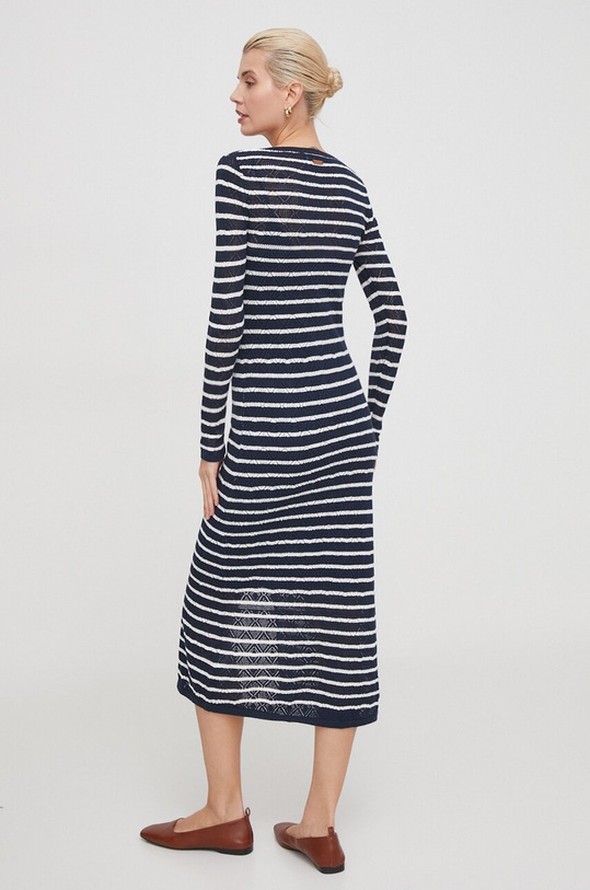 Îmbrăcăminte Pepe Jeans rochie din amestec de in PL953526 bleumarin